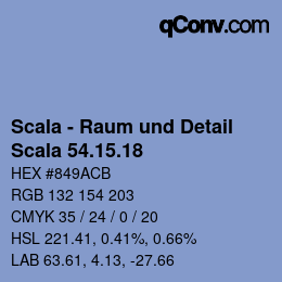 颜色代码: Scala - Raum und Detail - Scala 54.15.18 | qconv.com