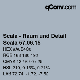 颜色代码: Scala - Raum und Detail - Scala 57.06.15 | qconv.com