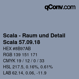 颜色代码: Scala - Raum und Detail - Scala 57.09.18 | qconv.com