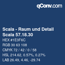 颜色代码: Scala - Raum und Detail - Scala 57.18.30 | qconv.com
