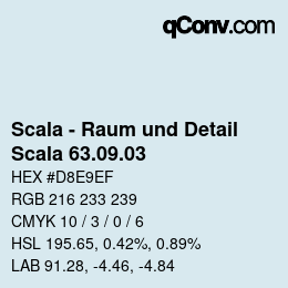 颜色代码: Scala - Raum und Detail - Scala 63.09.03 | qconv.com