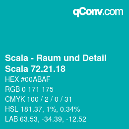 颜色代码: Scala - Raum und Detail - Scala 72.21.18 | qconv.com