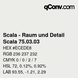 颜色代码: Scala - Raum und Detail - Scala 75.03.03 | qconv.com