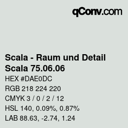 颜色代码: Scala - Raum und Detail - Scala 75.06.06 | qconv.com