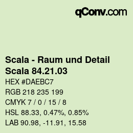 Código de color: Scala - Raum und Detail - Scala 84.21.03 | qconv.com