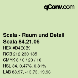颜色代码: Scala - Raum und Detail - Scala 84.21.06 | qconv.com