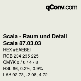 颜色代码: Scala - Raum und Detail - Scala 87.03.03 | qconv.com