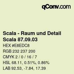 Código de color: Scala - Raum und Detail - Scala 87.09.03 | qconv.com