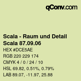颜色代码: Scala - Raum und Detail - Scala 87.09.06 | qconv.com