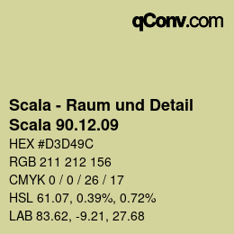 颜色代码: Scala - Raum und Detail - Scala 90.12.09 | qconv.com