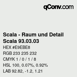 颜色代码: Scala - Raum und Detail - Scala 93.03.03 | qconv.com