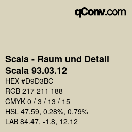 颜色代码: Scala - Raum und Detail - Scala 93.03.12 | qconv.com