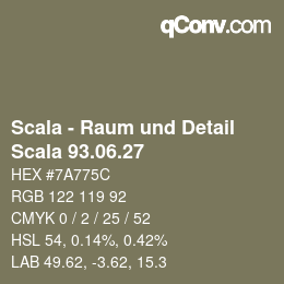 颜色代码: Scala - Raum und Detail - Scala 93.06.27 | qconv.com