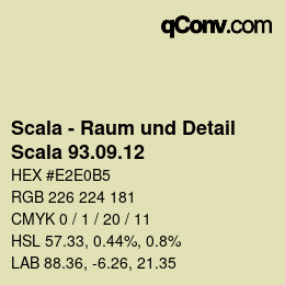 颜色代码: Scala - Raum und Detail - Scala 93.09.12 | qconv.com