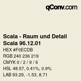颜色代码: Scala - Raum und Detail - Scala 96.12.01 | qconv.com