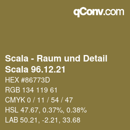颜色代码: Scala - Raum und Detail - Scala 96.12.21 | qconv.com