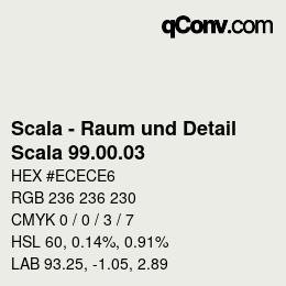 Color code: Scala - Raum und Detail - Scala 99.00.03 | qconv.com