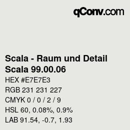 Color code: Scala - Raum und Detail - Scala 99.00.06 | qconv.com