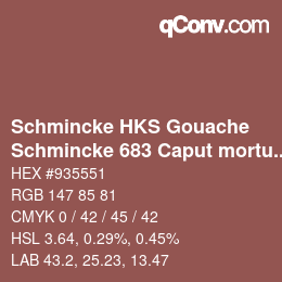 Farbcode: Schmincke HKS Gouache - Schmincke 683 Caput mortuum hell | qconv.com