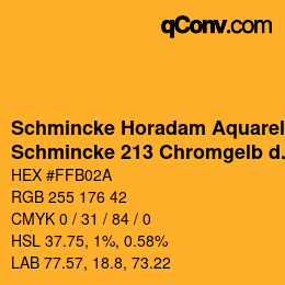 Código de color: Schmincke Horadam Aquarell - Schmincke 213 Chromgelb dunkel | qconv.com