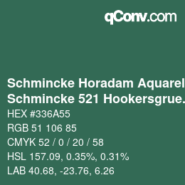 カラーコード: Schmincke Horadam Aquarell - Schmincke 521 Hookersgruen | qconv.com