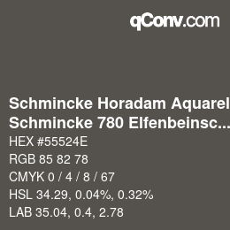 Código de color: Schmincke Horadam Aquarell - Schmincke 780 Elfenbeinschwarz | qconv.com