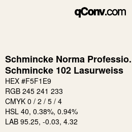 Código de color: Schmincke Norma Professional - Schmincke 102 Lasurweiss | qconv.com