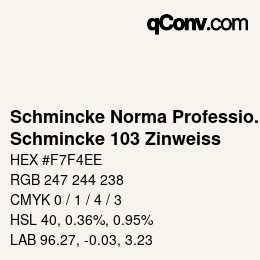 Farbcode: Schmincke Norma Professional - Schmincke 103 Zinweiss | qconv.com