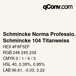 カラーコード: Schmincke Norma Professional - Schmincke 104 Titanweiss | qconv.com