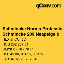 Código de color: Schmincke Norma Professional - Schmincke 209 Neapelgelb | qconv.com