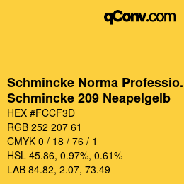 颜色代码: Schmincke Norma Professional - Schmincke 209 Neapelgelb | qconv.com