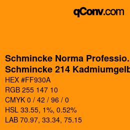 Farbcode: Schmincke Norma Professional - Schmincke 214 Kadmiumgelb dunkel | qconv.com