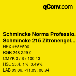 Code couleur: Schmincke Norma Professional - Schmincke 215 Zitronengelb | qconv.com