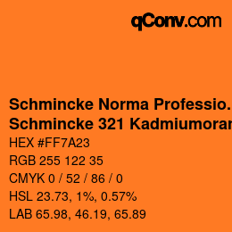 カラーコード: Schmincke Norma Professional - Schmincke 321 Kadmiumorange hell | qconv.com