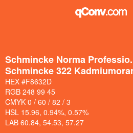 カラーコード: Schmincke Norma Professional - Schmincke 322 Kadmiumorange dunkel | qconv.com