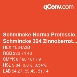 Farbcode: Schmincke Norma Professional - Schmincke 324 Zinnoberrot hell | qconv.com