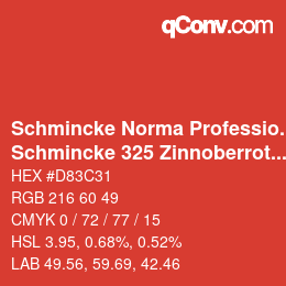 Code couleur: Schmincke Norma Professional - Schmincke 325 Zinnoberrot dunkel | qconv.com