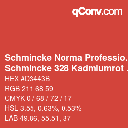 Farbcode: Schmincke Norma Professional - Schmincke 328 Kadmiumrot hell | qconv.com