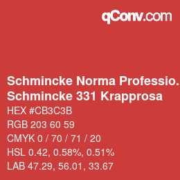 颜色代码: Schmincke Norma Professional - Schmincke 331 Krapprosa | qconv.com
