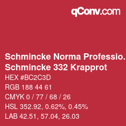 Código de color: Schmincke Norma Professional - Schmincke 332 Krapprot | qconv.com