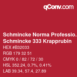 颜色代码: Schmincke Norma Professional - Schmincke 333 Krapprubin | qconv.com