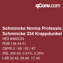 颜色代码: Schmincke Norma Professional - Schmincke 334 Krappdunkel | qconv.com