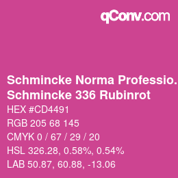 Code couleur: Schmincke Norma Professional - Schmincke 336 Rubinrot | qconv.com