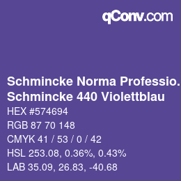 Código de color: Schmincke Norma Professional - Schmincke 440 Violettblau | qconv.com