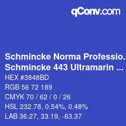 Farbcode: Schmincke Norma Professional - Schmincke 443 Ultramarin dunkel | qconv.com