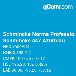 Code couleur: Schmincke Norma Professional - Schmincke 447 Azurblau | qconv.com