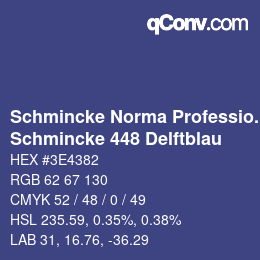 颜色代码: Schmincke Norma Professional - Schmincke 448 Delftblau | qconv.com