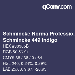 カラーコード: Schmincke Norma Professional - Schmincke 449 Indigo | qconv.com