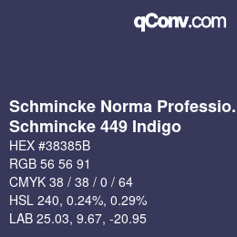 颜色代码: Schmincke Norma Professional - Schmincke 449 Indigo | qconv.com