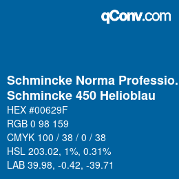 颜色代码: Schmincke Norma Professional - Schmincke 450 Helioblau | qconv.com